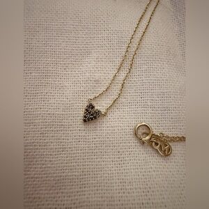 RARE Mejuri Black Diamond Pavé heart necklace